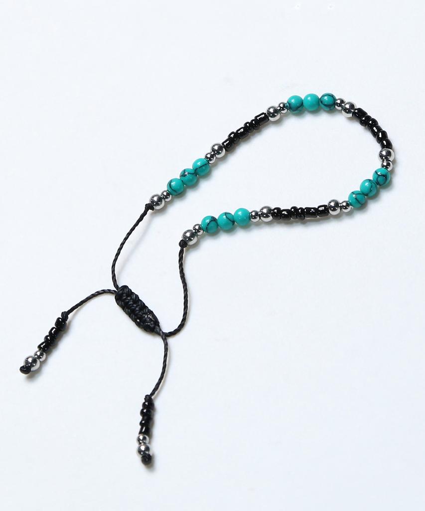 Knd Black & Green Turquoise Bead Bracelet