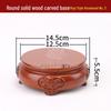 Rosewood Carved Flower Arrangement Bonsai Vase with Ebony Buddha Statue Holder.