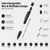 Multifunctional Metal Ballpoint Tool Pen Gift Set with Light, Bottle Opener, Stylus, and Ruler