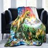 Dinosaur Adventure Blanket Perfect All Seasons Soft Comfortable Sofa Office Nap Travel Birthday Gift Christmas Present