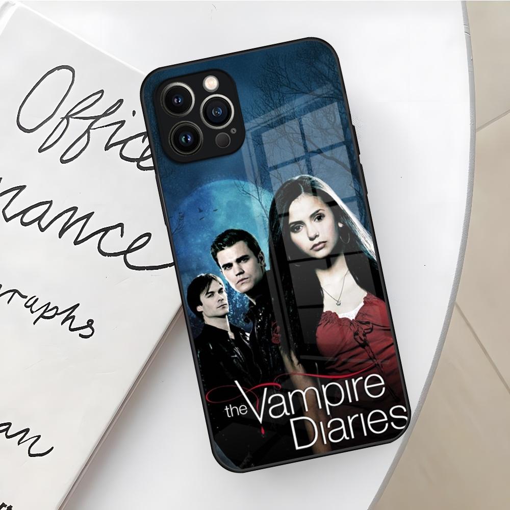 The Vampire Diaries Handyhülle für iPhone 16 15 14 12 11 13 Pro Max Mini X Xr Xs Se 8 Plus Glas