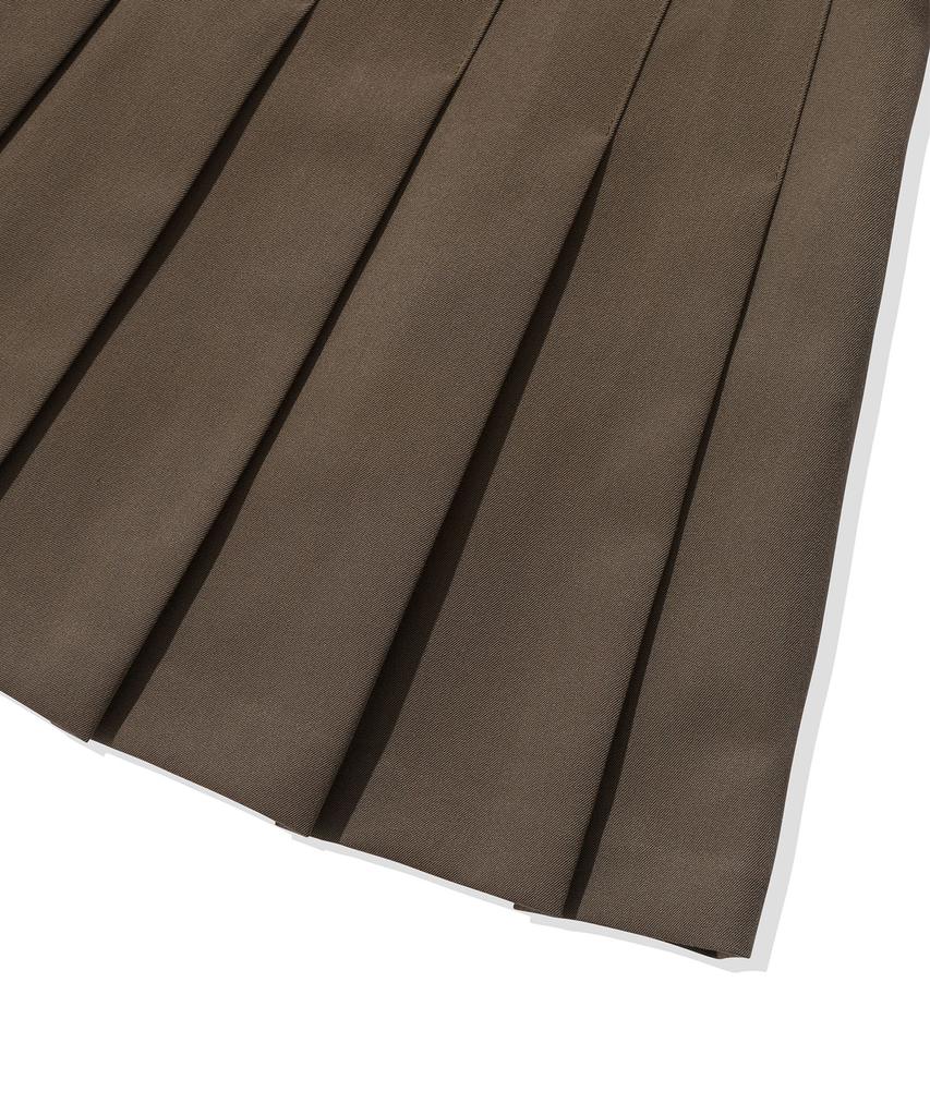 Code Graphy (Women) Pleated Mini Skirt_Chocolate Brown