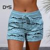 Women's Summer Beach Shorts Casual Elastic Drawstring Sports Bottom Mid-Waist Yoga Shorts Pants with Pockets