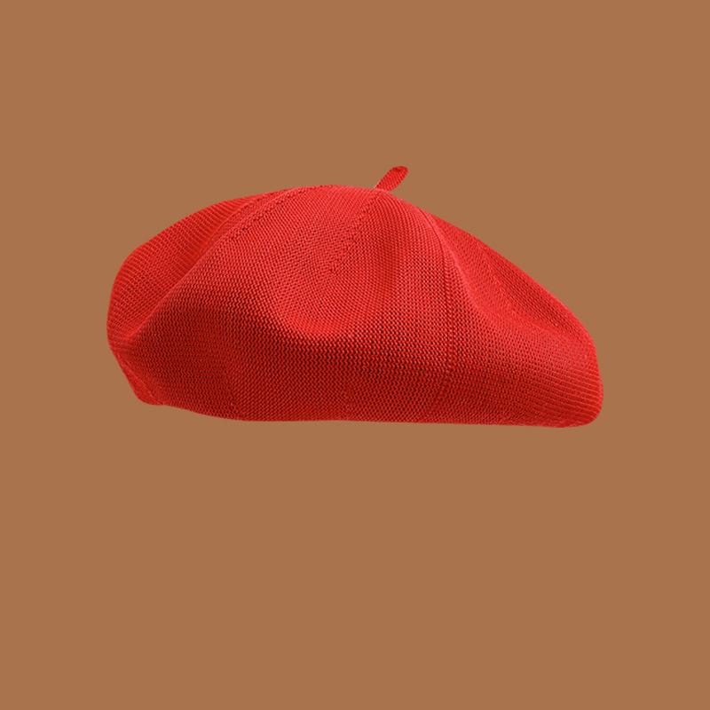 Wzcx  New Korean Version Hollow Solid Color Breathable Beret Casual Tide Summer Adjustable Women'S Hat Adult Cap