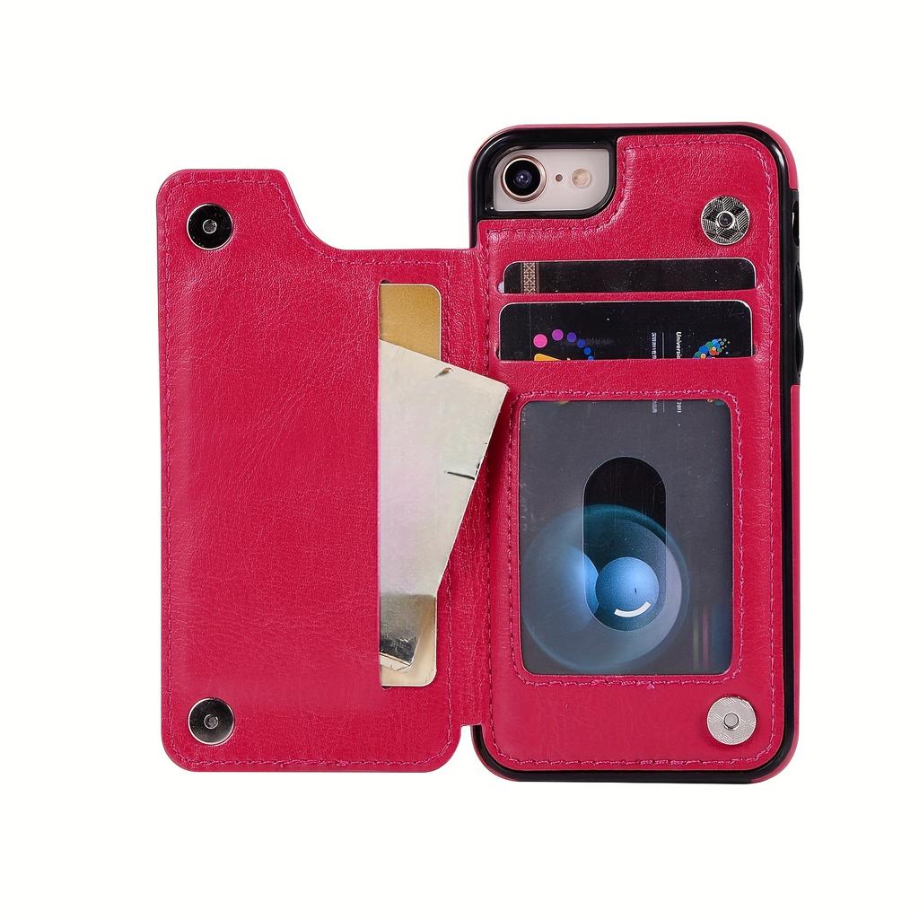 Handytasche, Brieftaschen-Handyhülle mit Kartenhalter, PU-Lederhülle mit Ständer und Kartenfächern, doppeltem Magnetverschluss und langlebiger, stoßfester Hülle für das iPhone