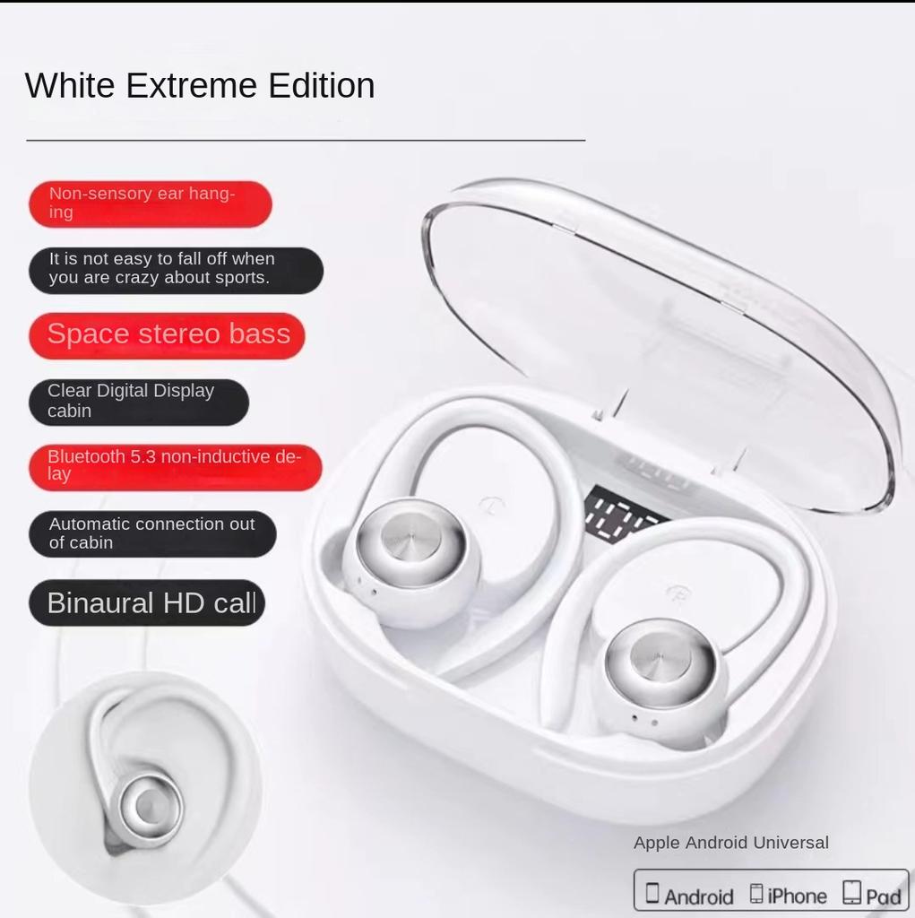 Ny Bluetooth-oppgradert versjon av kjørende Bluetooth-hodesett Ekte trådløs støyreduksjon og semi-i-øret sportshodesett