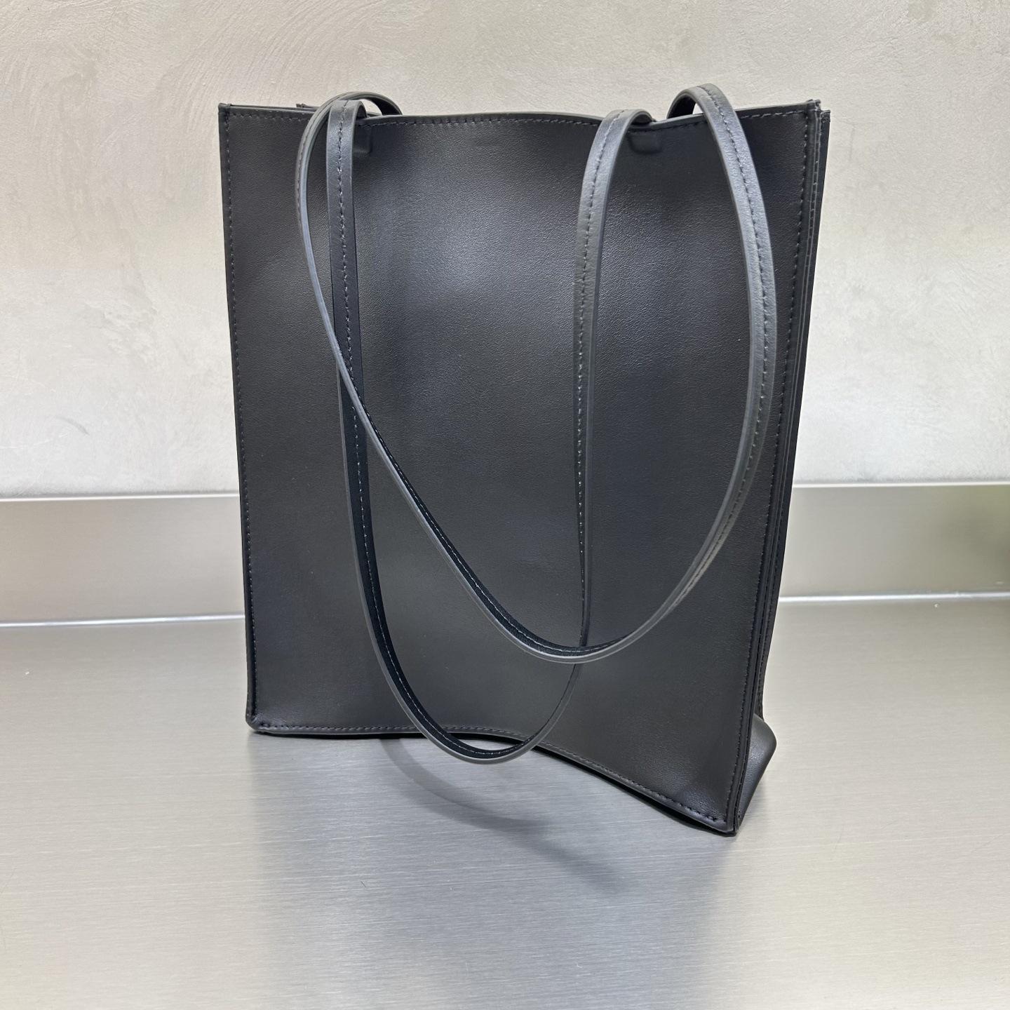 

Row series minimalist ToGoTote real leather handbag positive suede matte cowhide lazy style shoulder shopping bag 25×30×9cm