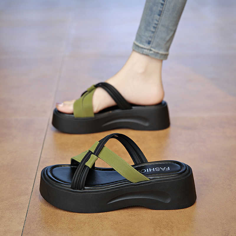 Fashion Slip Resistant Without Back Woman's Summer Slippers Sandals High-level Sneakers Shoes Black Flip Flops Sports Loafersy