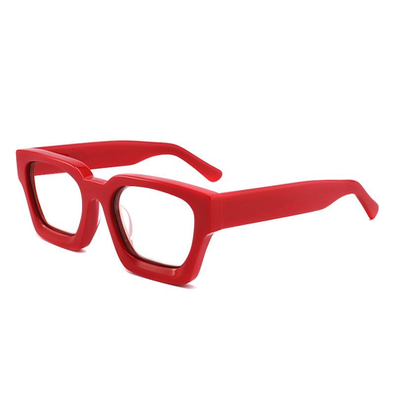 Reading Eyewear Blue Light Rectangular Oversized Spectacle Unisex Transparent Blocking Acetate Presbyopic Square Presbyopic Thick Clear Fashiona