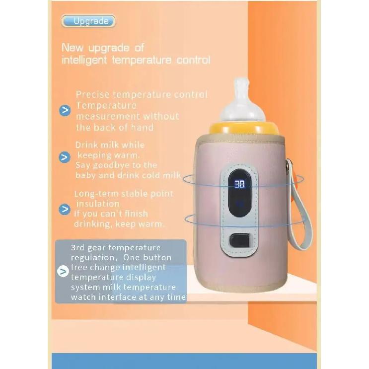 Portable Baby Bottle Insulation Sleeve, Baby Milk Insulation Device with LCD Screen, USB Insulation Bottle for Car Travel, Porta