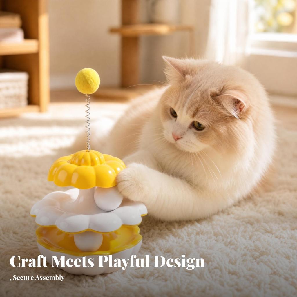 Interactive Cat Toy Flower-Shaped Tumbler Enrichment