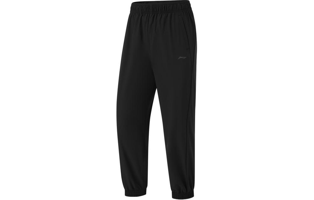 Спортивные брюки Li Ning из вязаного полотна для женщин, черные, AYKU478-3 M