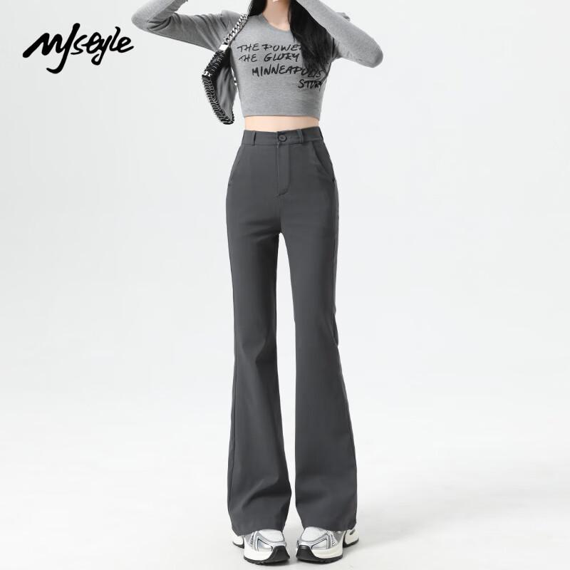 

MJ STYLE Women s High-Waisted Flared Wide-Leg Casual Pants L