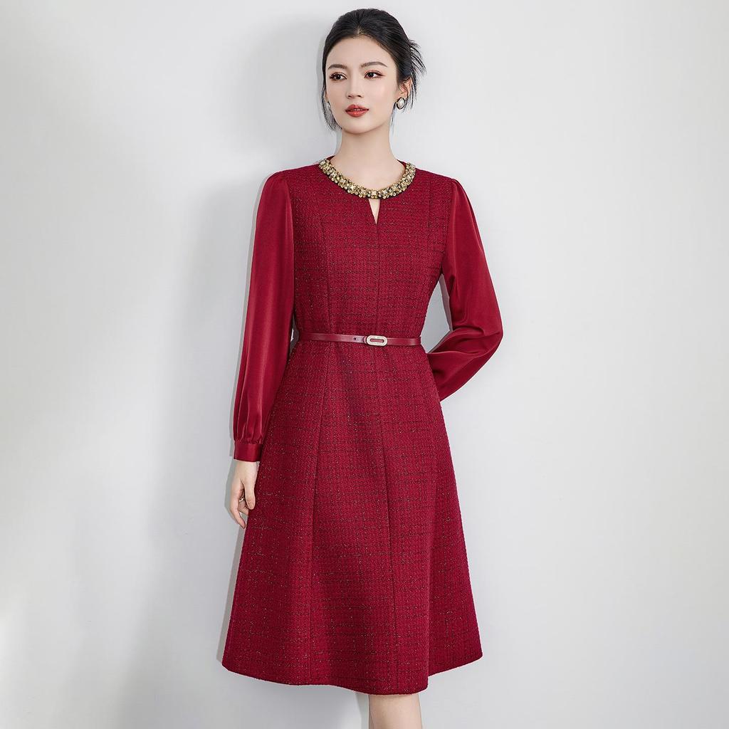 High-End Lurex Tweed Autumn/Winter Banquet Gown Dress - Nanyou Collection