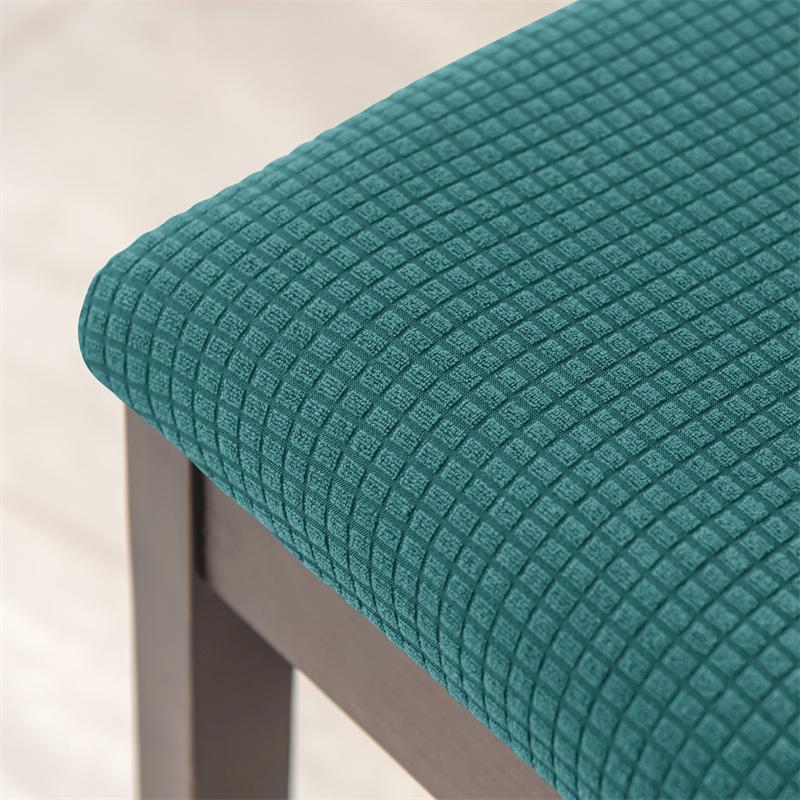 Jacquard Dining Chair Cushion Cover Solid Color Water Repellent Chair Slipcover Dustproof Anti-slip Seat Cover for Living Room