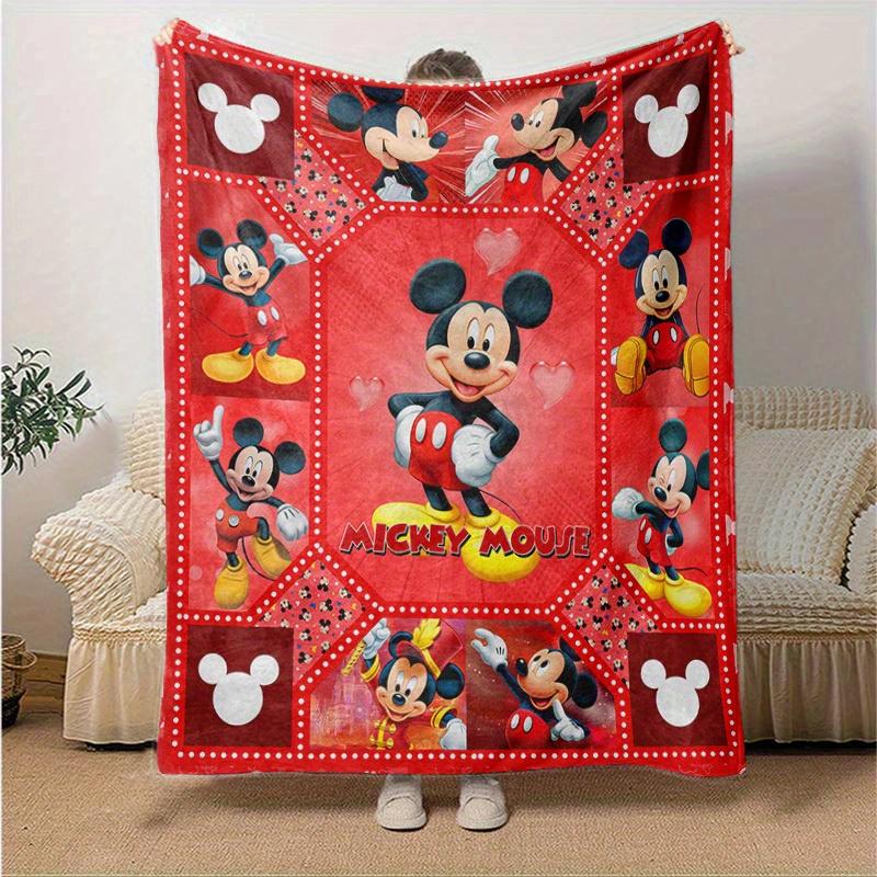 

1pc. Mickey Mouse Cartoon Blanket, Home Decor Gift for All Seasons, Soft and Cozy Throw Blanket for friends, Perfect for Bed or Couch, Red Background 130x150cm