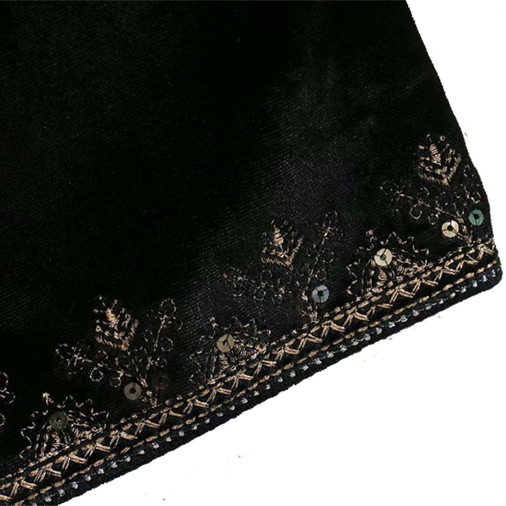 Black Spring Summer Autumn Women's Fashion Versatile Slim Fit Trendy Palace Embroidered Velvet Coat Women