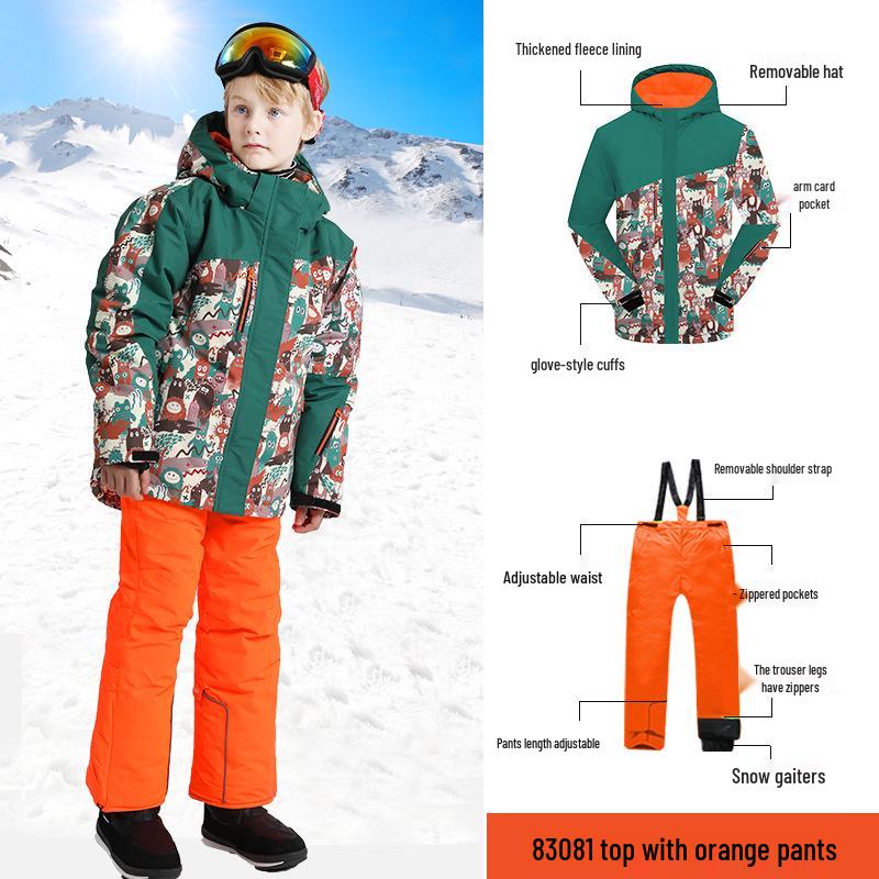 

Детский лыжный костюм Phibee Маленький слон: Ветрозащитный и водонепроницаемый двухкомпонентный 170/176