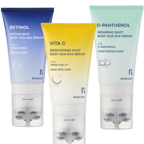 

BONCEPT Body Gua Sha Serum Trio Set (Retinol Elasticity Shot / Vitamin C Brightening Shot / D-Panthenol Repair Shot) 3 types-100ml each