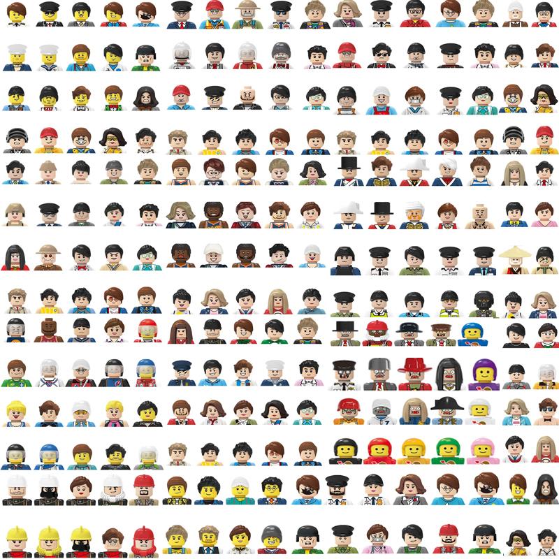 Kids 3D Family Figures Set Building Blocks City Worker Fireman Doctor Dolls Bricks Educational Toys For Children Birthday Gift