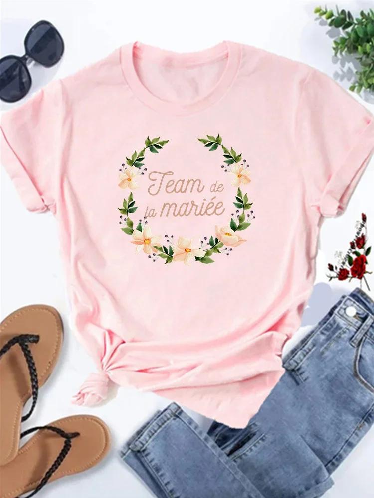 Team Bride T-shirt Bachelorette Party Tees Bride Team Tshirt Black White Pink T-shirts Wedding Team Tops Engagement Tees