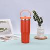 30 Oz Stainless Steel Travel Tumbler With Handle Straw Lid Car Outdoor Use Insulated Water Bottle