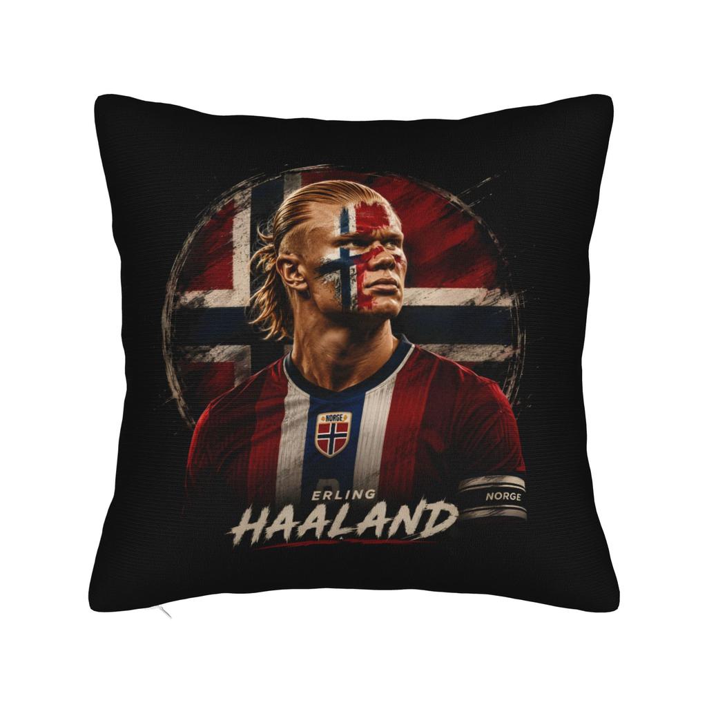 Erling Braut Haaland Norway Square Pillow Case Cushion Cover Awesome Decorative Throw Pillow Case Cover for Car Cm
