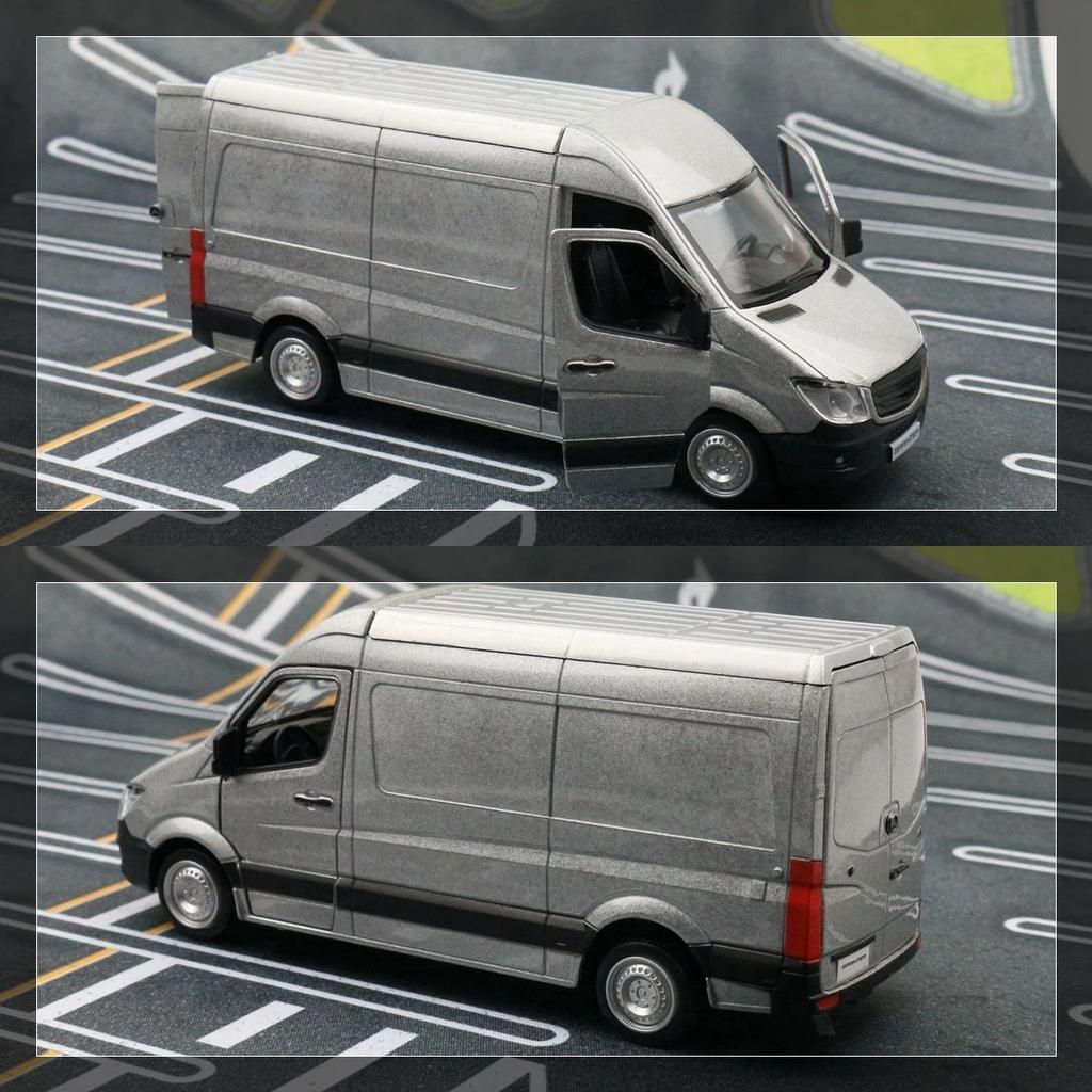 Mașină de jucărie Sprinter, model 1/36 RMZ City, din aliaj turnat sub presiune, ușile cu tragere în spate, care se pot deschide, cadou de colecție pentru copii