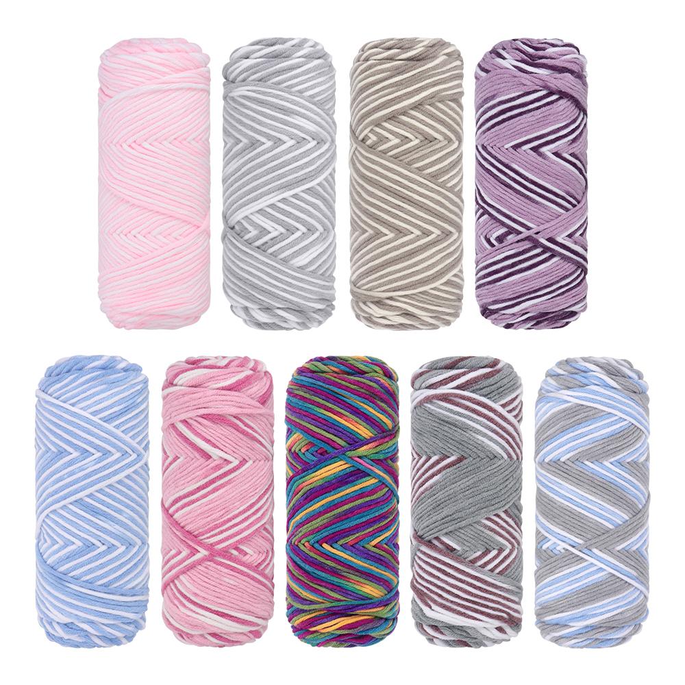 5pcs/pack Multicolor Gradient Yarn Balls, Soft Acrylic Yarn Threads, DIY Hand-Knitted Fashion Sweater, Scarf, Hat Crafting Kit
