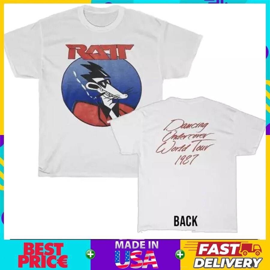 RARE VTG Ratt 1987 Dancing Undercover World Tour Shirt Reprint Gift for Friends S