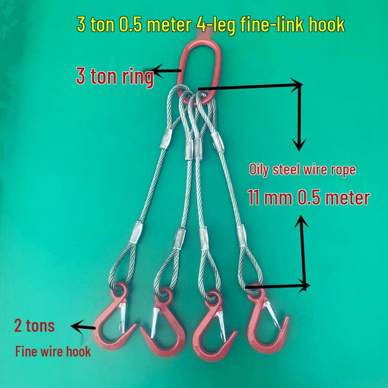 Wire Rope Sling Variants: Pressed Wire Rope, Lifting Hook, Two-Leg, Three-Leg, Four-Leg.