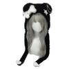 Warm Black Bear Hat with Ear Wing Furry Caps Cartoon Ear Hat Solid Color Winter Plush Hat for Casual Wear