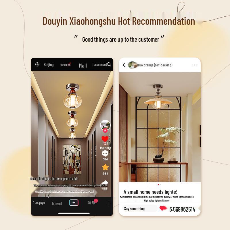 Casagd French Retro Chinese Style Hallway Ceiling Light - Creative Designer Balcony & Corridor Lighting