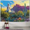 1pc Southwest Cactus Sunset Tapestry Wall Hanging Bohemian Wall Tapestries Aesthetic Wall Decor Boho Home Decoration for Bedro
