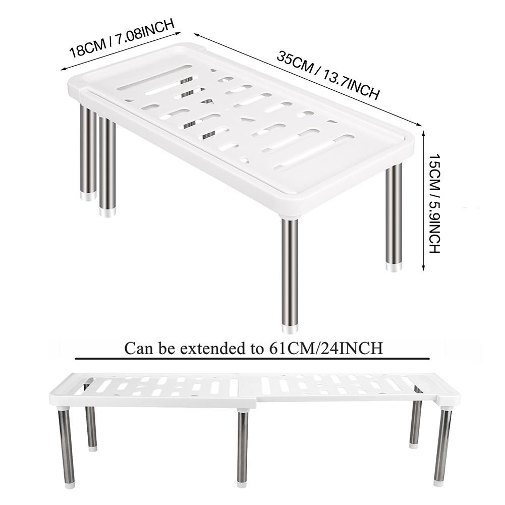 Expandable Cabinet Organizer Shelf Kitchen Cupboard Organizer Free Standing Spice Rack Retractable Storage Racks for Countertop