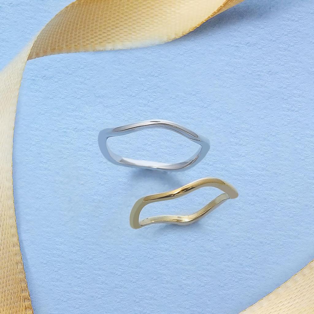 Lala Christie Dam Rosa Liten Ring, Silver 925, Vågformad Design, Storlek 3