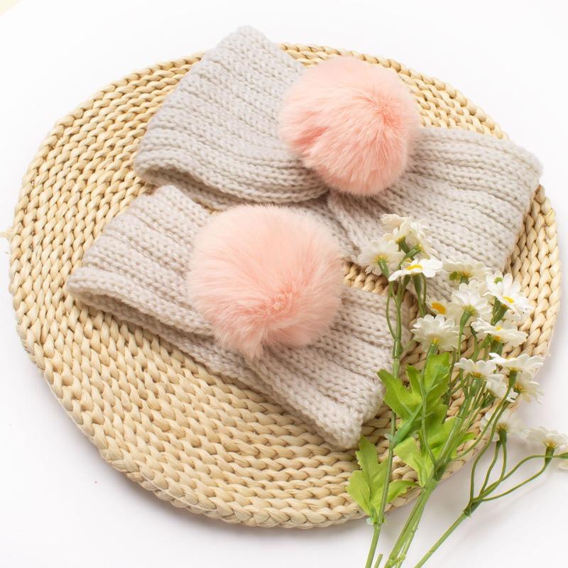 New parent-child autumn and winter warm headscarf set, mother and baby knitted wool headband, girls' headband