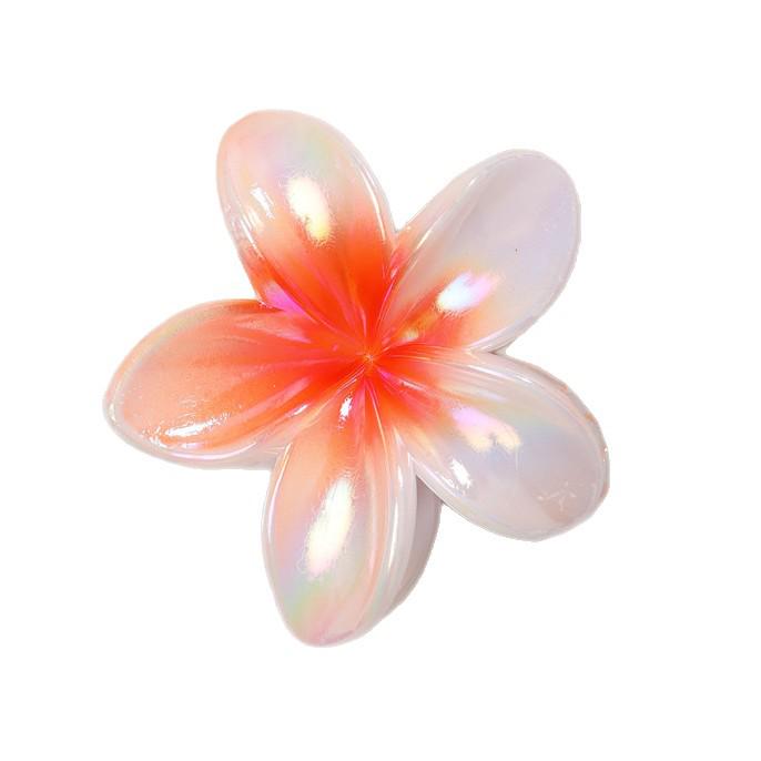 Plumeria Claw Clip: Candy-Colored Flower Updo Hair Accessory for Beach Vacations