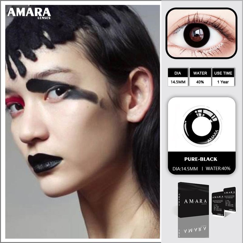 

Цветные контактные линзы AMARA без диоптрий, 1 пара чёрный