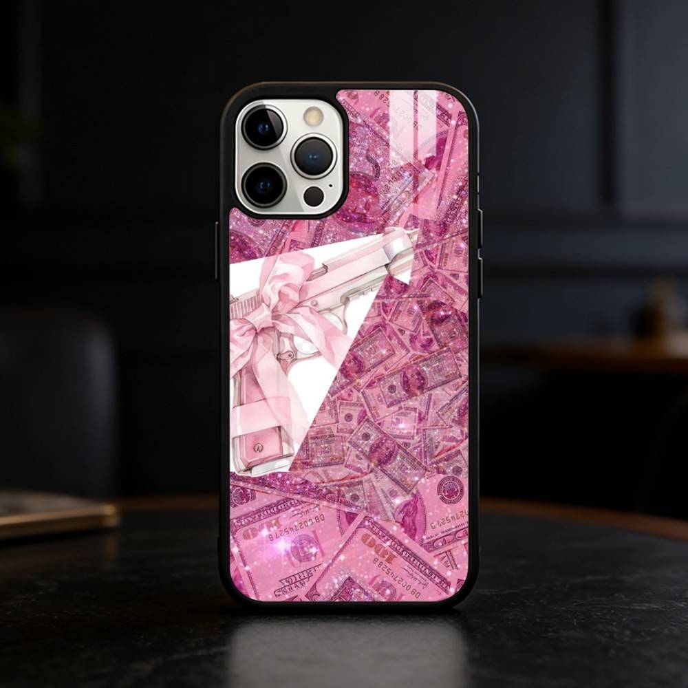 

P-Pink D-Dollars Banknote Phone Case For iPhone 17,16,15,14,13,12,Plus,Pro,Max For Magnetic Wireless Charge iPhone15Plus