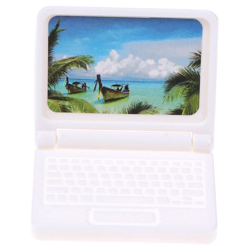 Dollhouse Miniature Modern Computer For Children Toy Dolls Laptop Computer