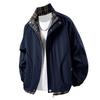 Mens Plaid Stand Collar Casual Jacket Slim Fit High Grade Outerwear