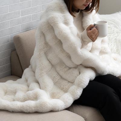 IKEHIKO Lapia Premium Double Blanket, Half Blanket, Approx. 100 X 140 Cm, Fluffy, Nordic, Cute, Stylish #1195990140910
