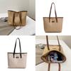 Borsa a Spalla Grande in Rattan Intrecciato con Tasche Interne per Street Style