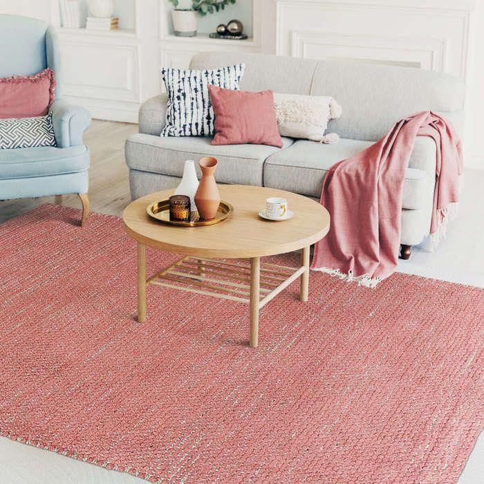 Tapis artisanal en jute et coton chenille terra cotta 160x230