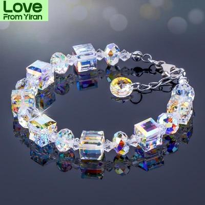Luxury Crystal Bead Charm Bracelets For Women Shiny Handmade Ladies Bracelet Friendship Wedding Jewelry Christmas Gift