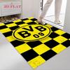 Borussia Dortmund Logo Teppich für Wohnzimmer Schlafzimmer Zuhause Sofadekoration, rutschfeste Bodenmatte für Kinder