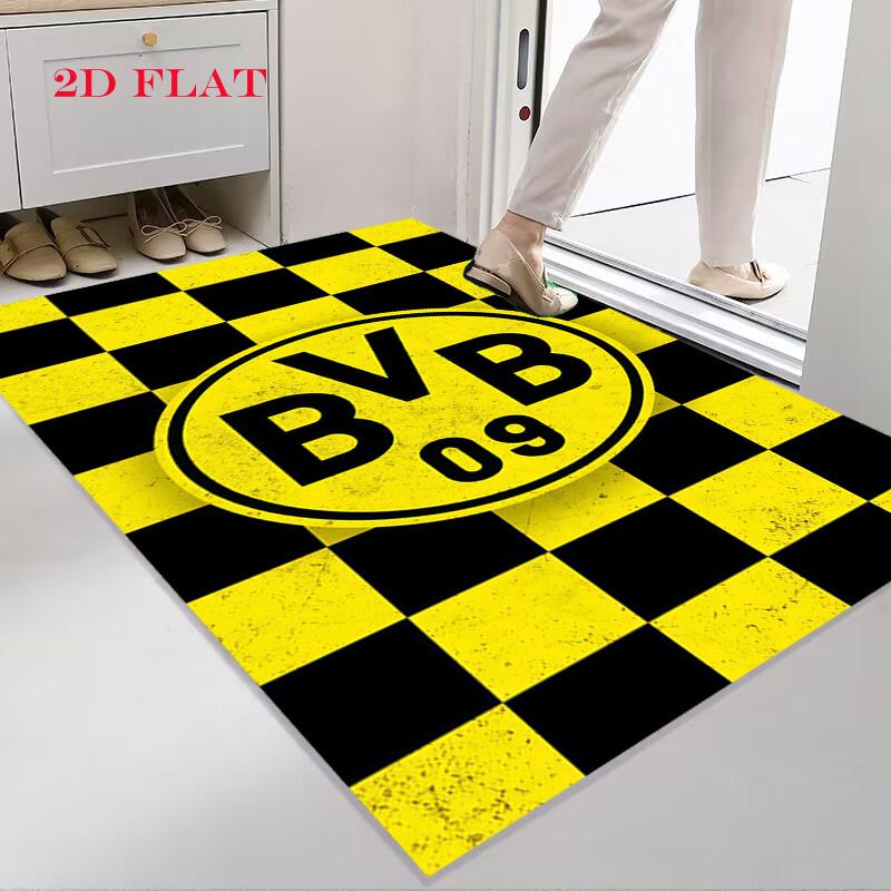Borussia Dortmund Logo Teppich für Wohnzimmer Schlafzimmer Zuhause Sofadekoration, rutschfeste Bodenmatte für Kinder