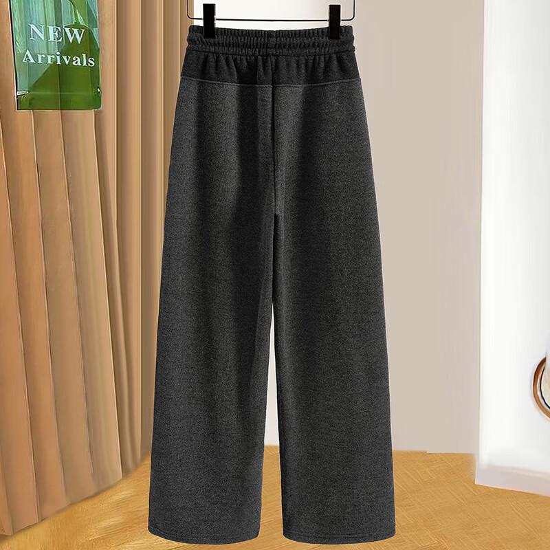 Women's Colorblock Fleece-Lined Elastic Waist Casual Pants