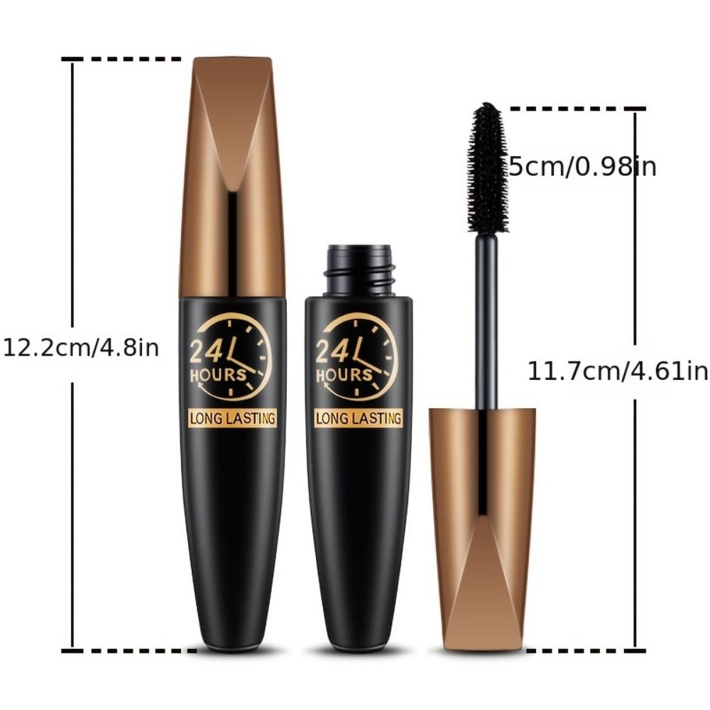 24-Hour L Lasting Waterproof 8D Fiber Mascara - Black, Thick, Curled Eyelash Extension Cosmetics Wear all day